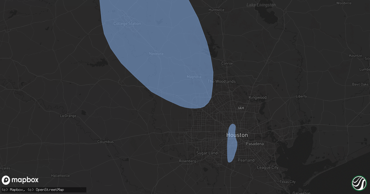 Hail map in Hockley, TX on August 4, 2025