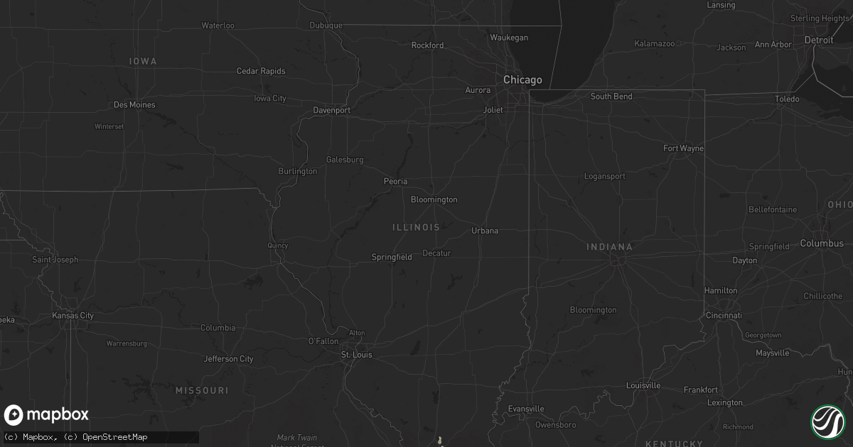 Hail map in Illinois on August 4, 2025