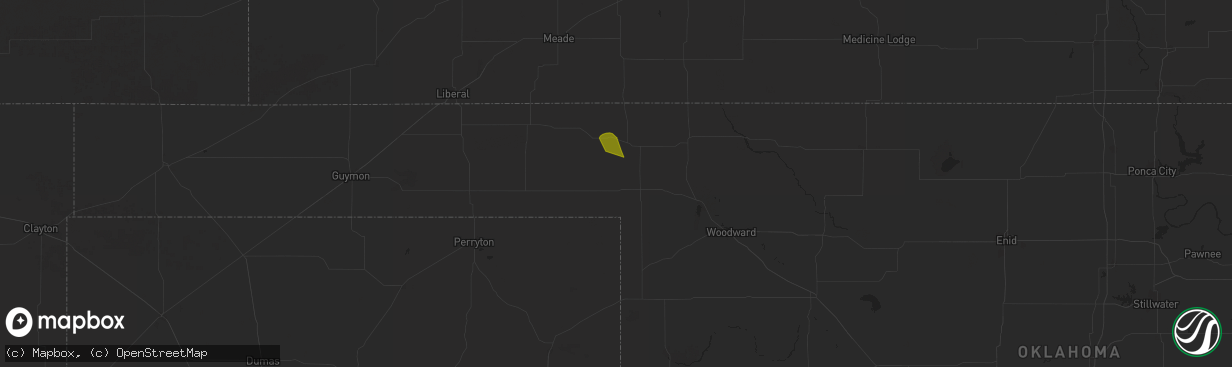 Hail map in Laverne, OK on August 4, 2025