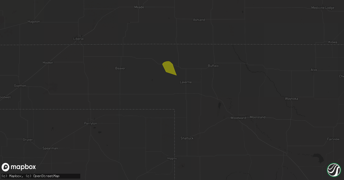 Hail map in Laverne, OK on August 4, 2025
