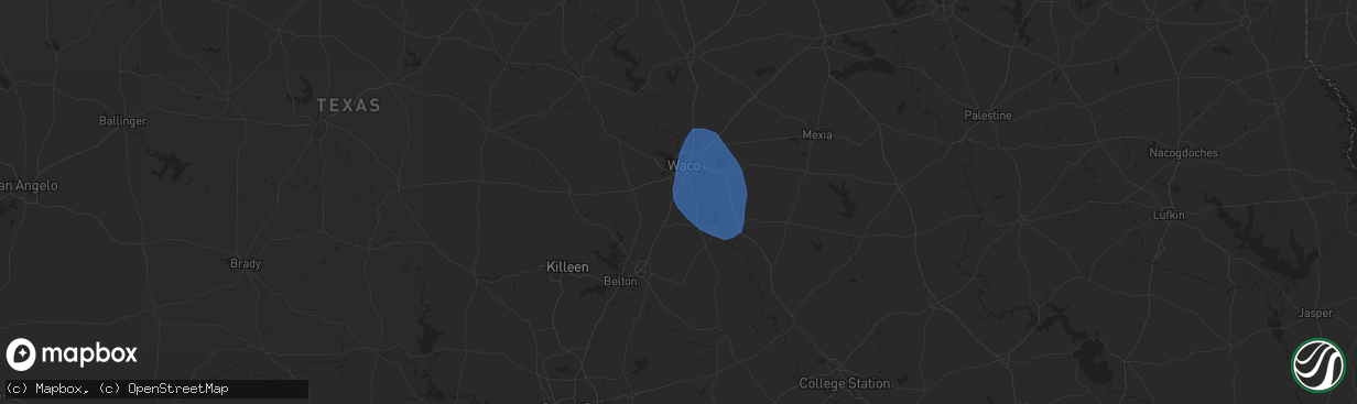 Hail map in Lorena, TX on August 4, 2025