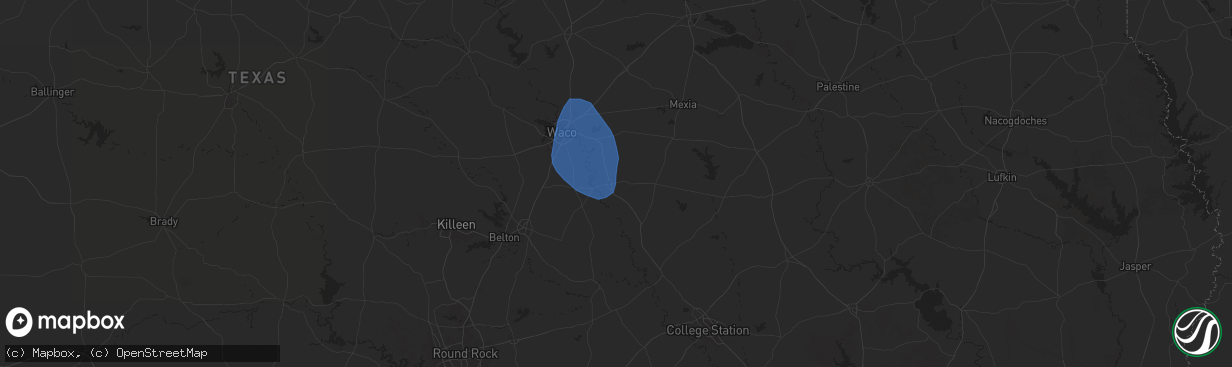 Hail map in Marlin, TX on August 4, 2025