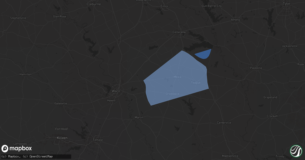 Hail map in Prairie Hill, TX on August 4, 2025