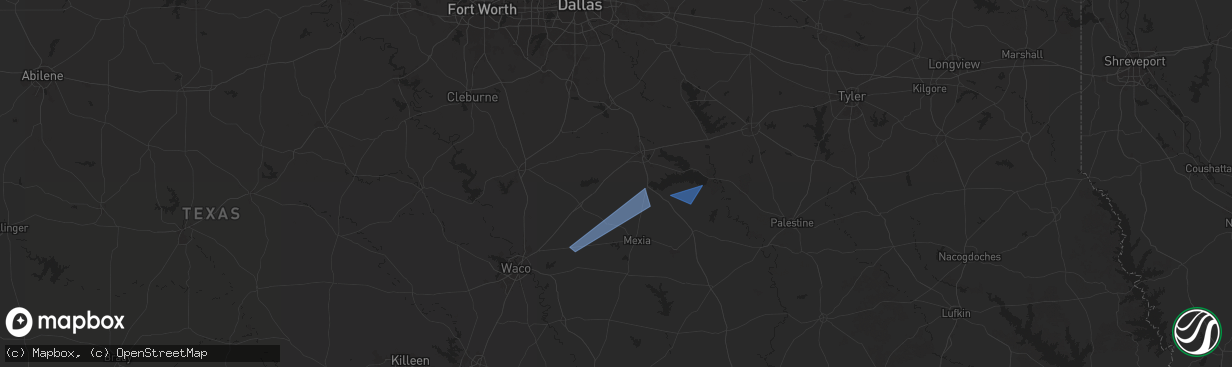 Hail map in Purdon, TX on August 4, 2025
