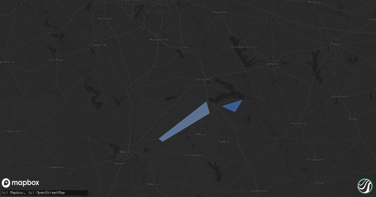 Hail map in Purdon, TX on August 4, 2025