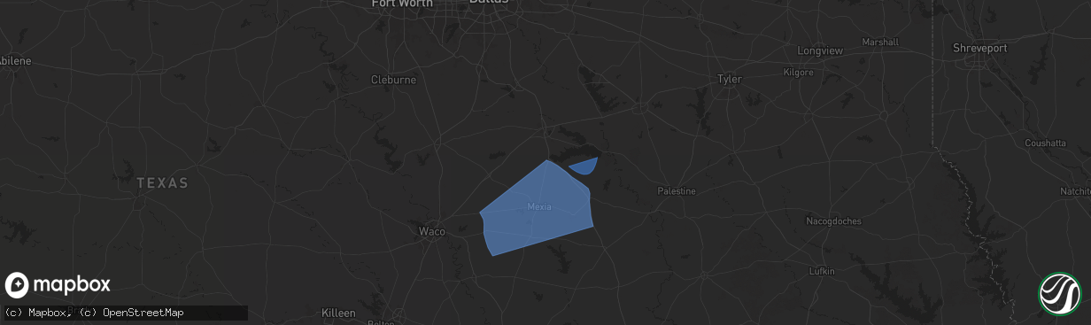 Hail map in Richland, TX on August 4, 2025