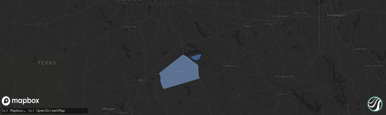 Hail map in Streetman, TX on August 4, 2025