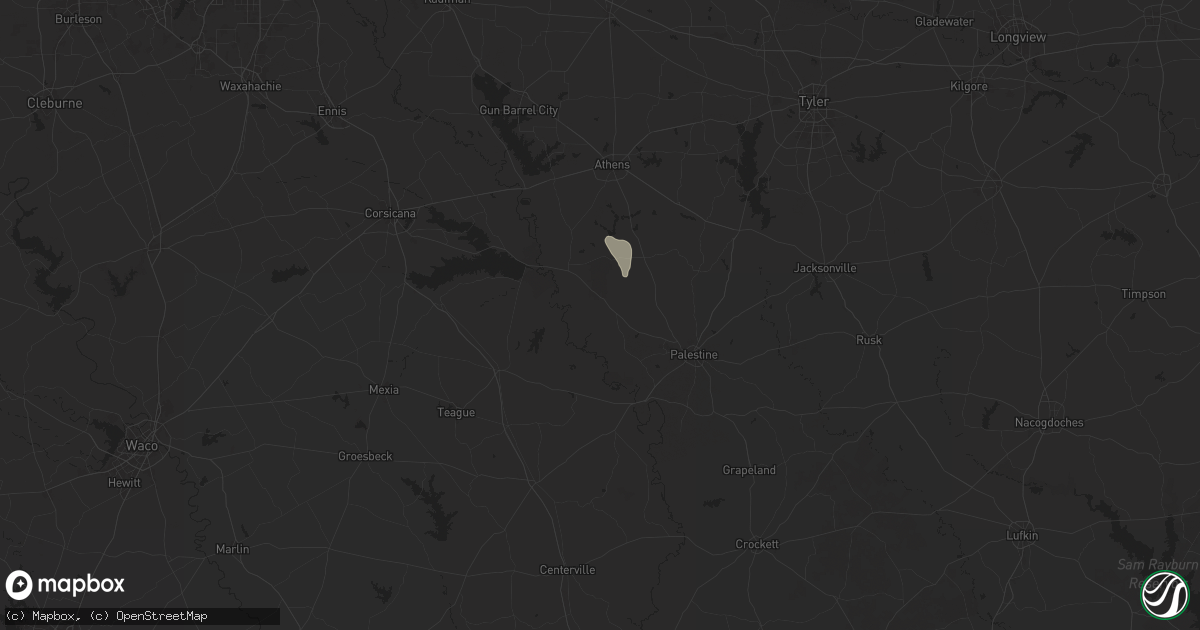 Hail map in Tennessee Colony, TX on August 4, 2025