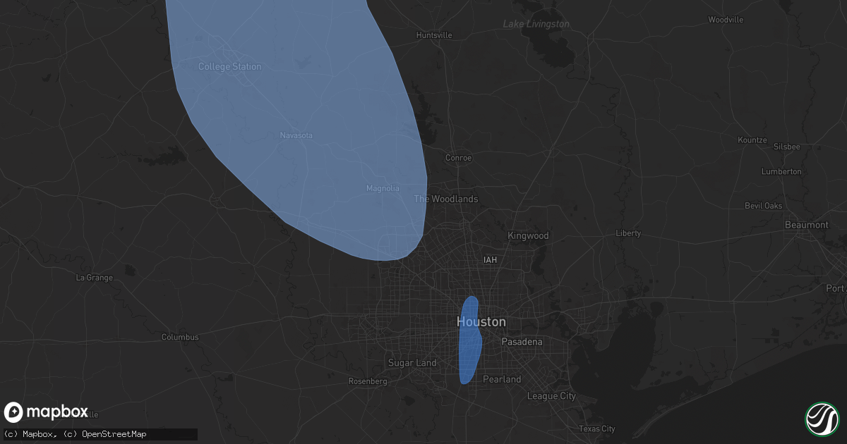 Hail map in Tomball, TX on August 4, 2025