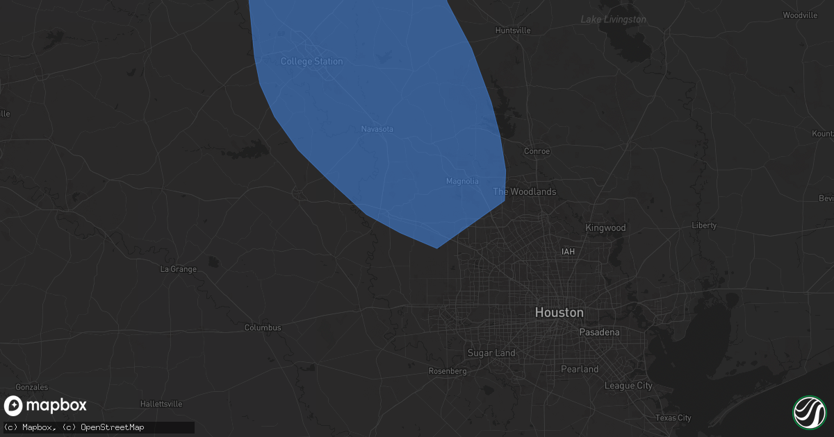 Hail map in Waller, TX on August 4, 2025