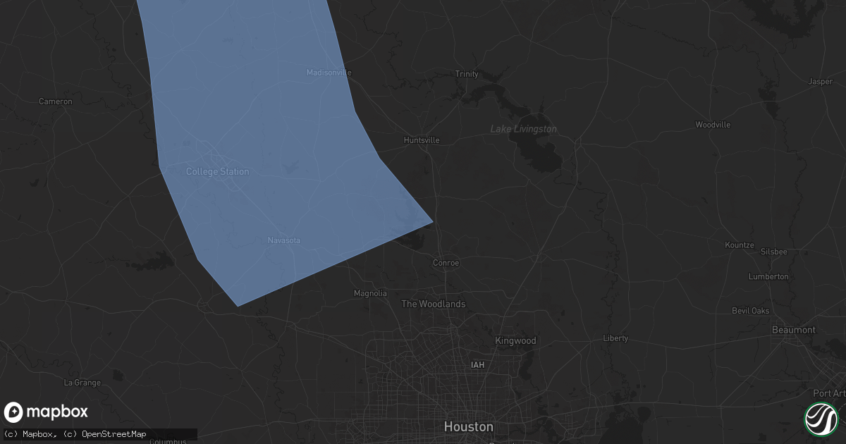 Hail map in Willis, TX on August 4, 2025