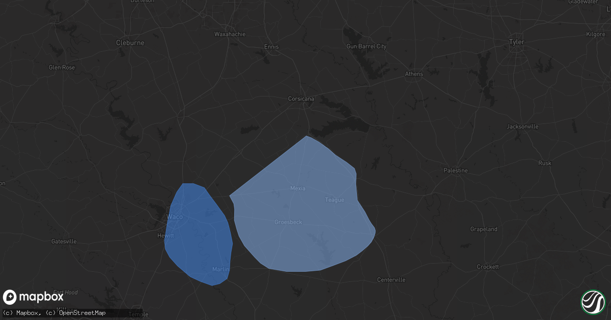Hail map in Wortham, TX on August 4, 2025