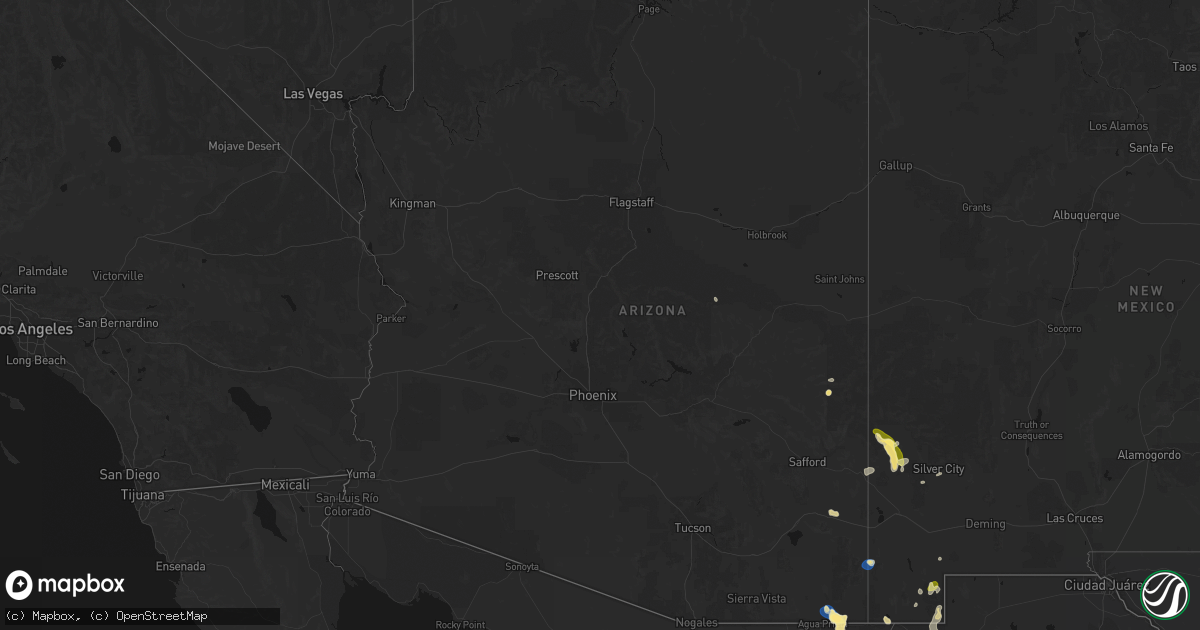 Hail map in Arizona on August 4, 2026