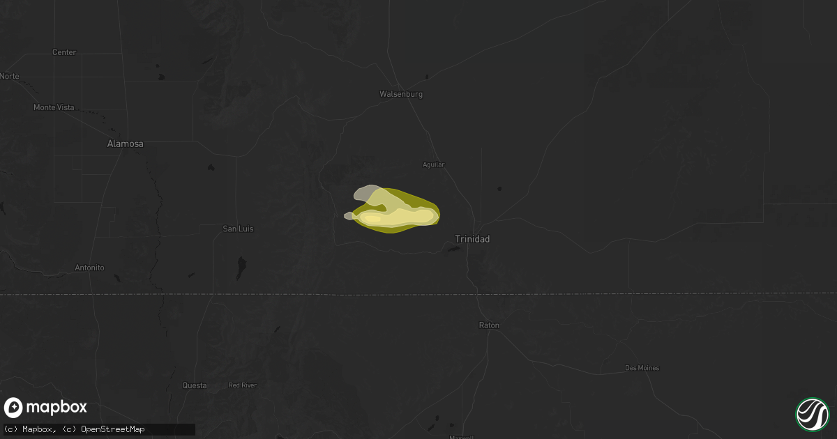Hail map in Boncarbo, CO on August 4, 2026