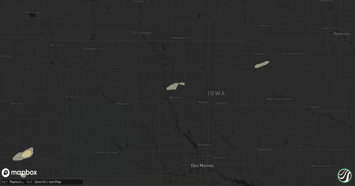 Hail map in Boone, IA on August 4, 2026
