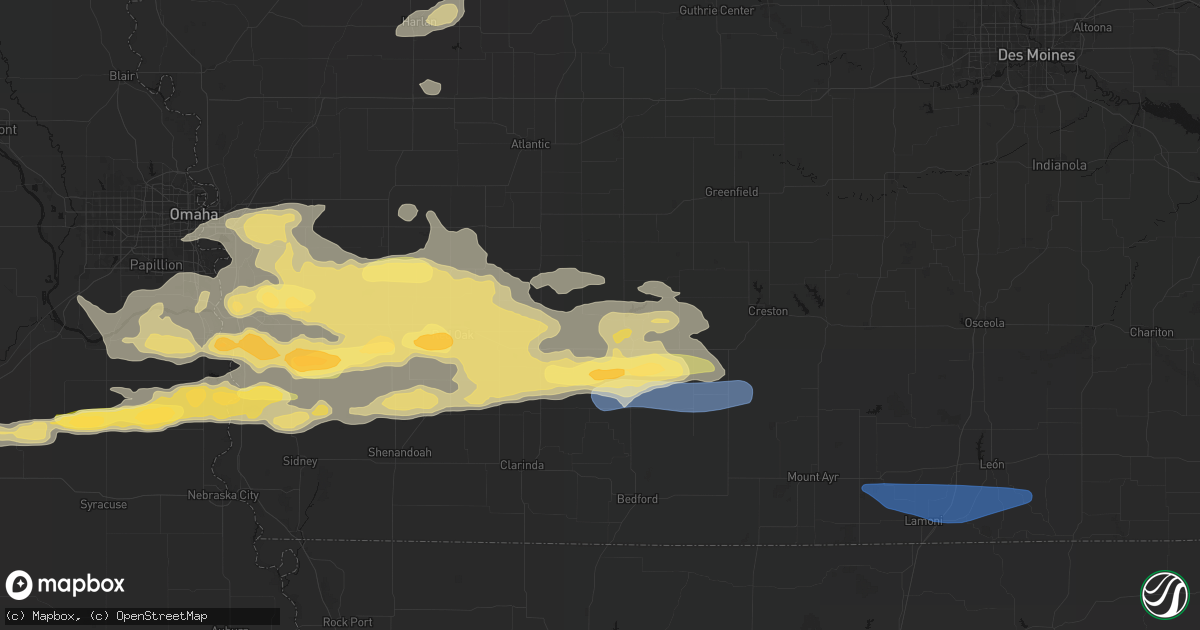 Hail map in Carbon, IA on August 4, 2026