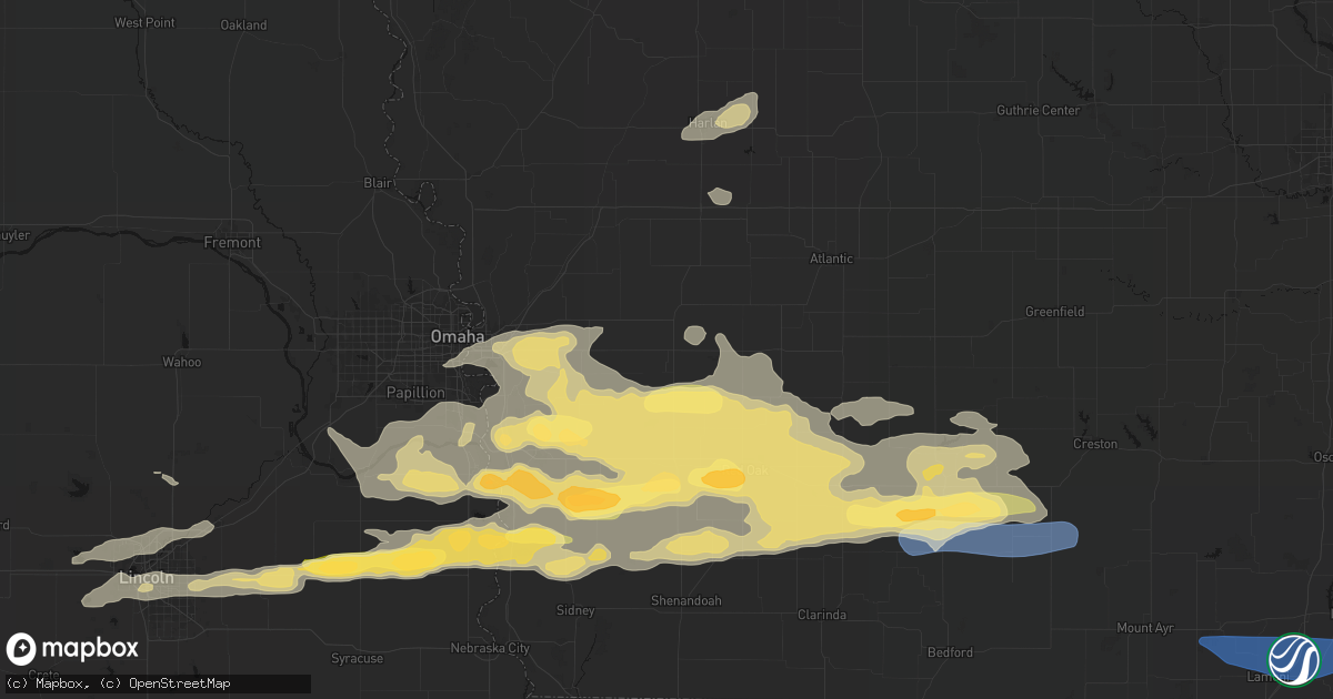 Hail map in Carson, IA on August 4, 2026