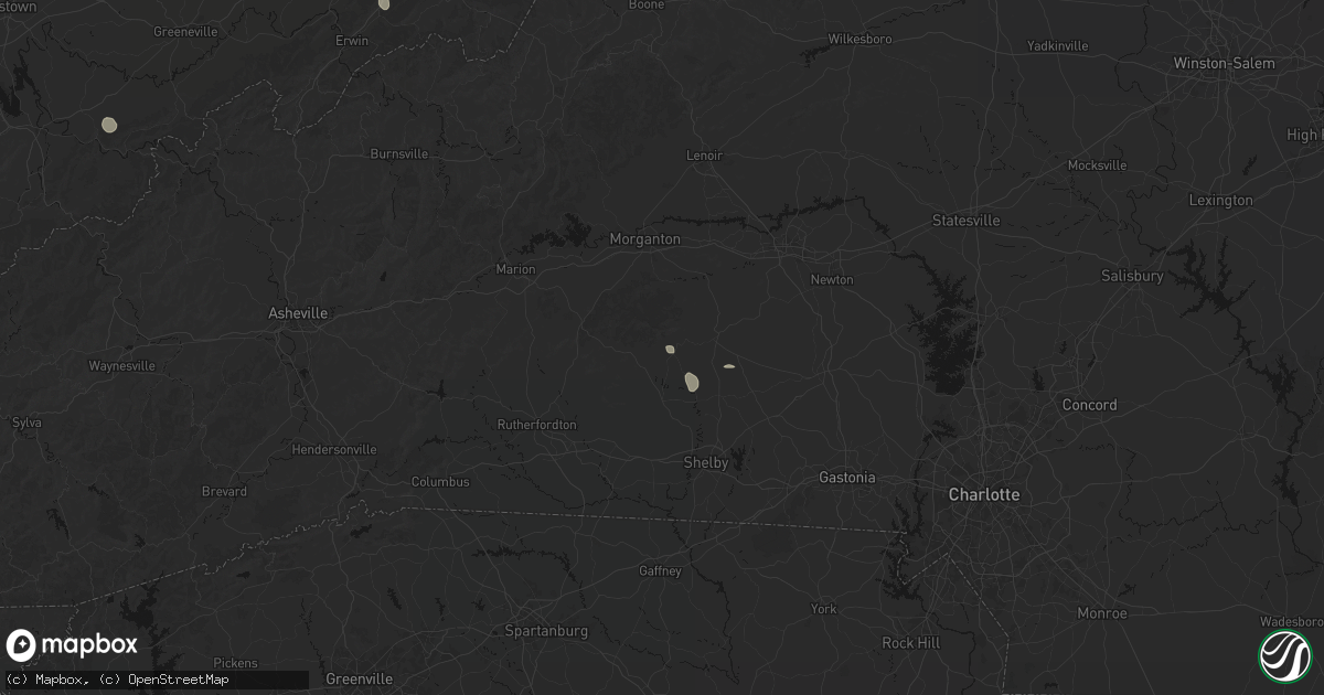 Hail map in Casar, NC on August 4, 2026