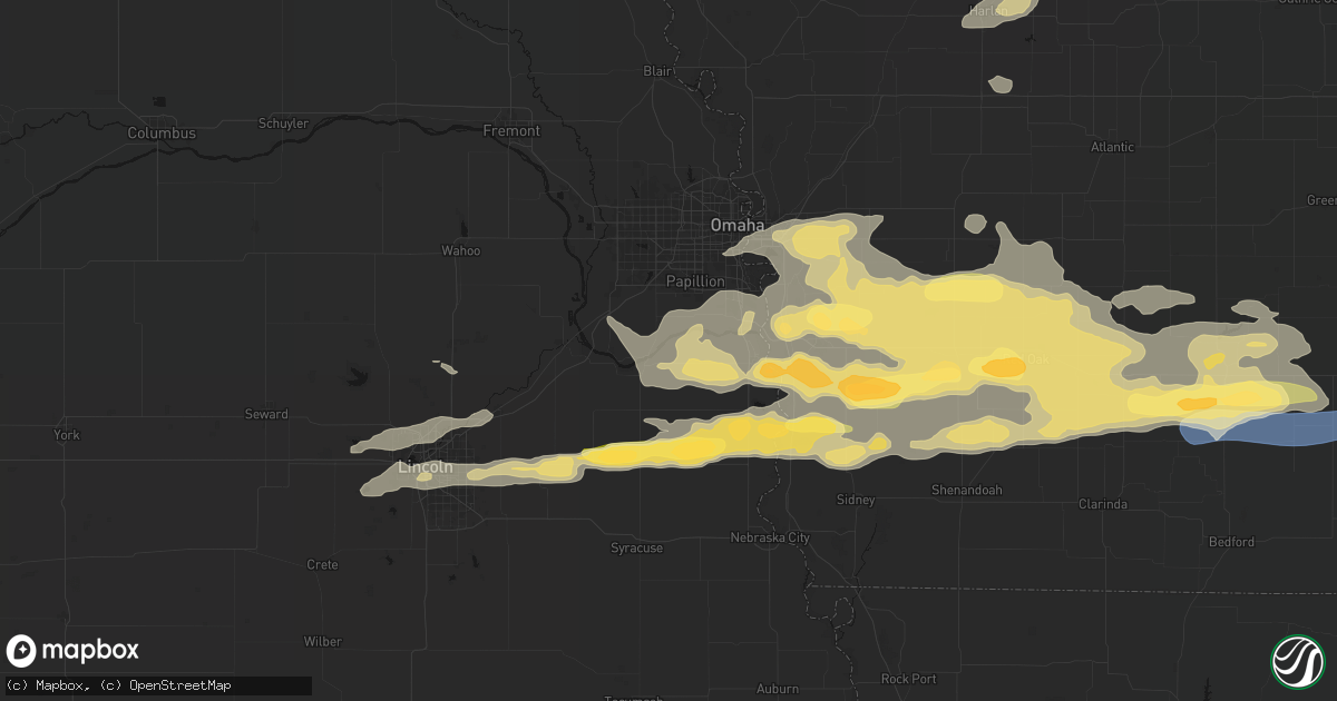 Hail map in Cedar Creek, NE on August 4, 2026