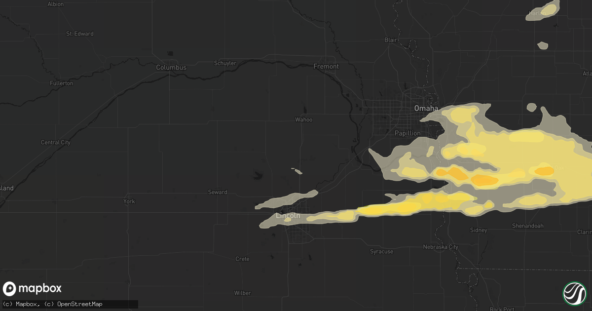 Hail map in Ceresco, NE on August 4, 2026