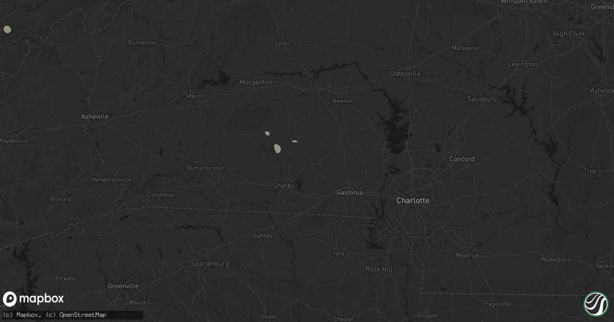 Hail map in Cherryville, NC on August 4, 2026