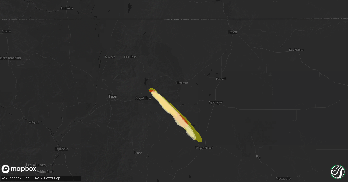 Hail map in Cimarron, NM on August 4, 2026