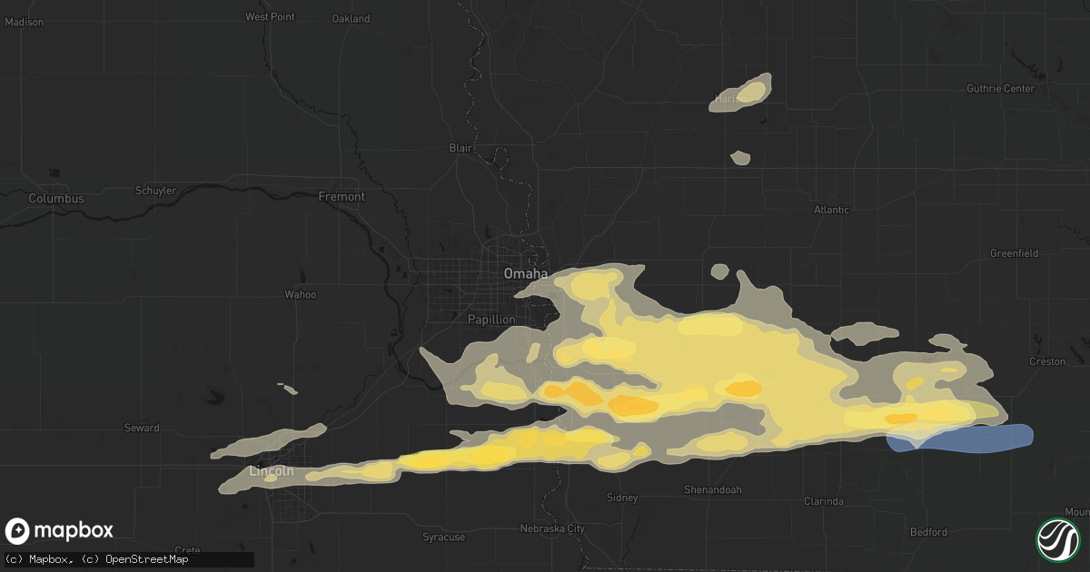 Hail map in Council Bluffs, IA on August 4, 2026