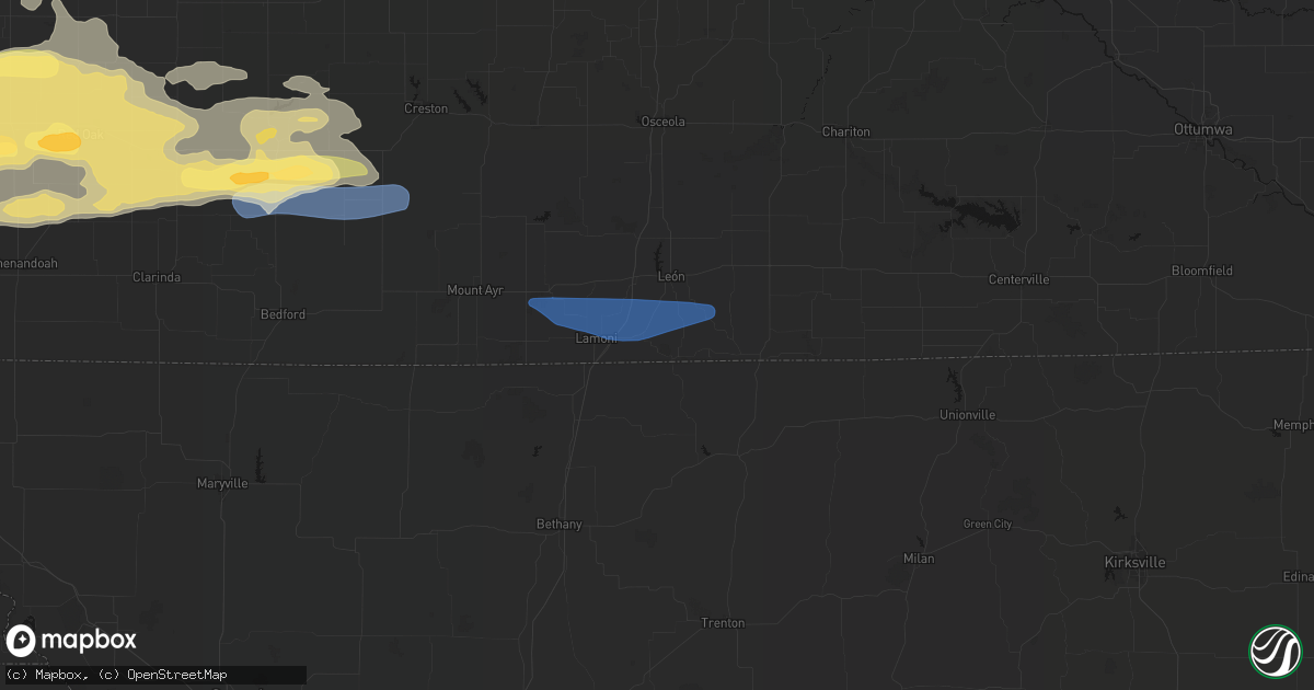 Hail map in Davis City, IA on August 4, 2026