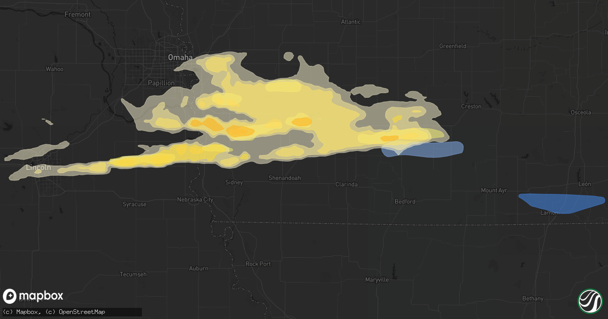 Hail map in Essex, IA on August 4, 2026