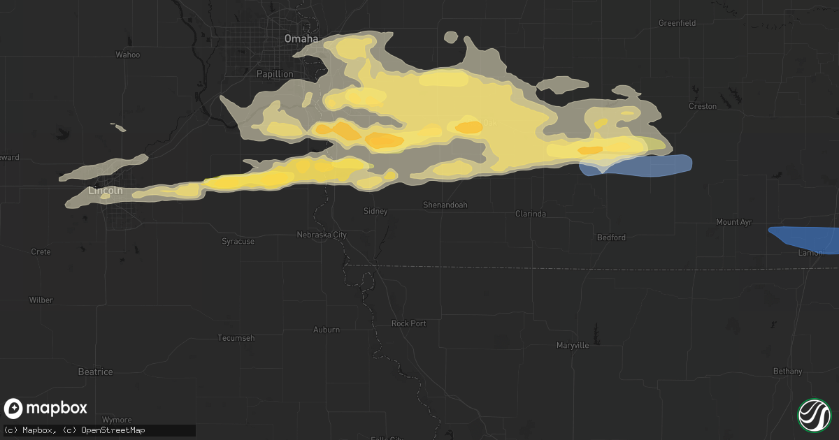 Hail map in Farragut, IA on August 4, 2026