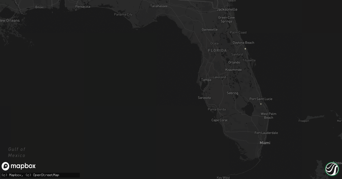 Hail map in Florida on August 4, 2026