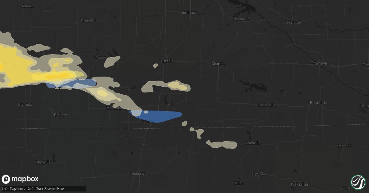 Hail map in Garden Grove, IA on August 4, 2026