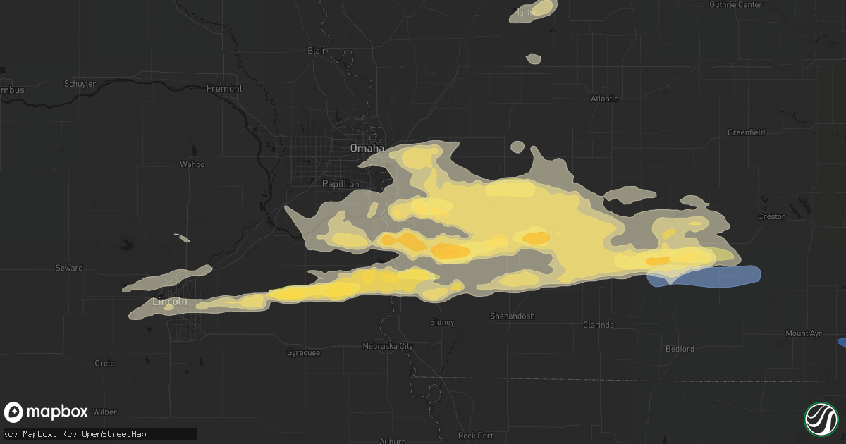 Hail map in Glenwood, IA on August 4, 2026