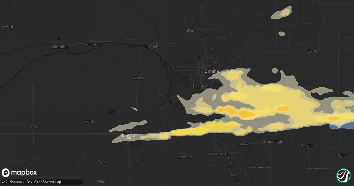 Hail map in Gretna, NE on August 4, 2026
