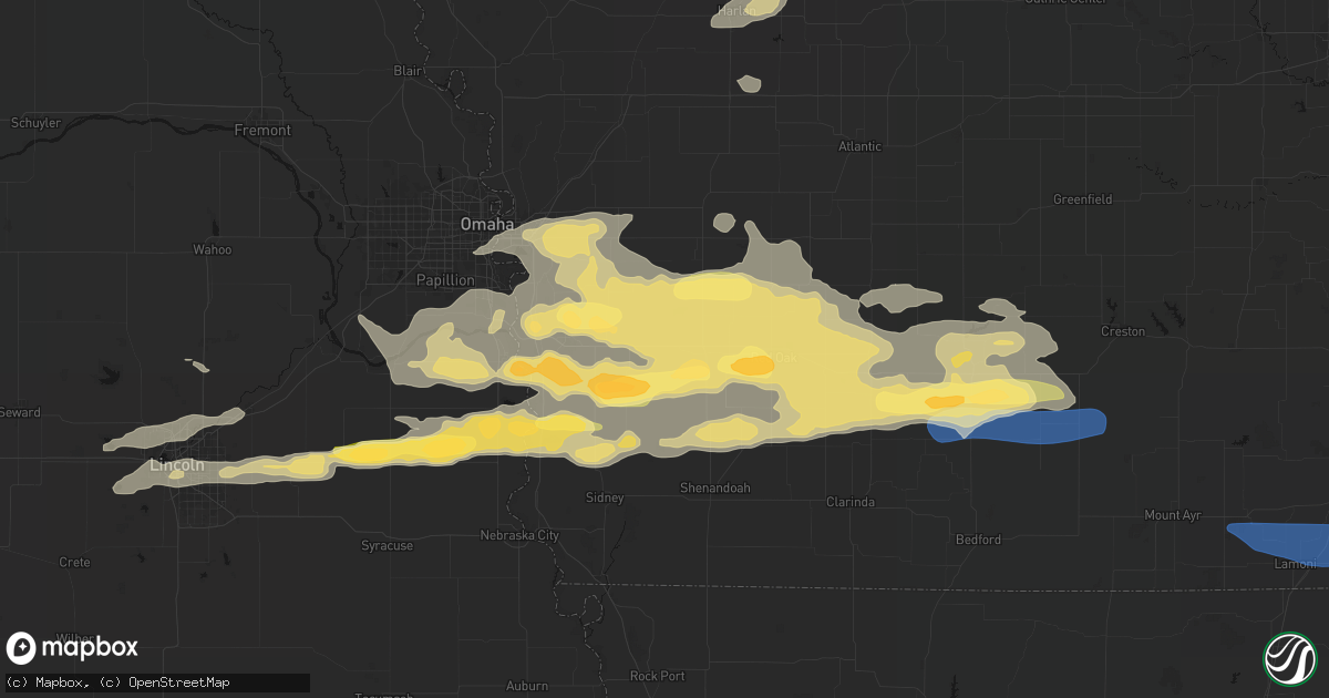 Hail map in Hastings, IA on August 4, 2026