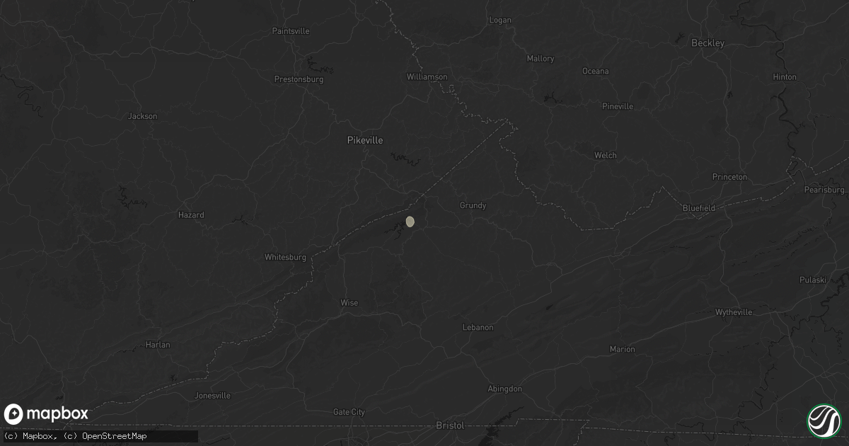 Hail map in Haysi, VA on August 4, 2026