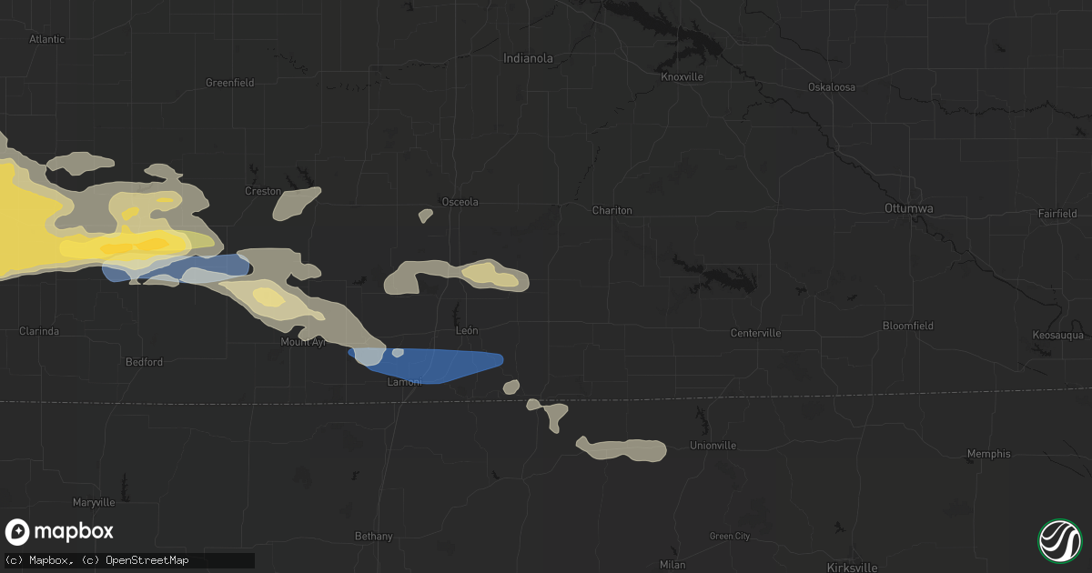 Hail map in Humeston, IA on August 4, 2026