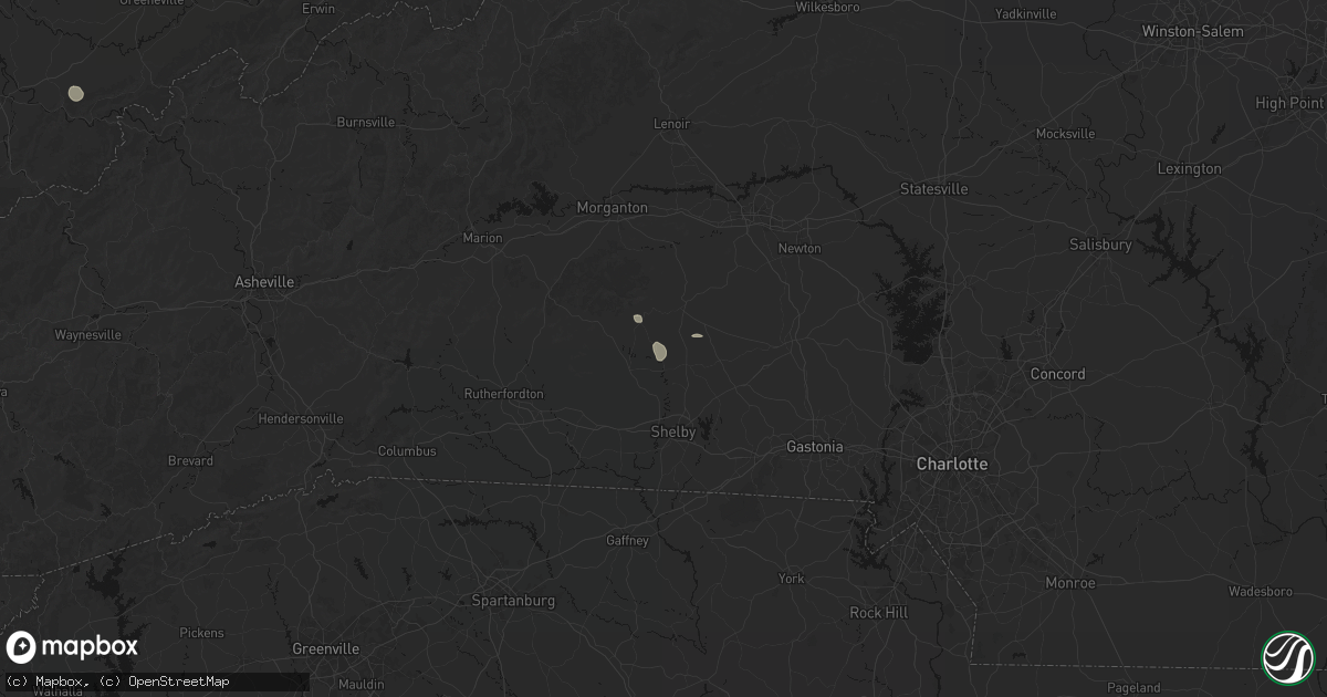 Hail map in Lawndale, NC on August 4, 2026
