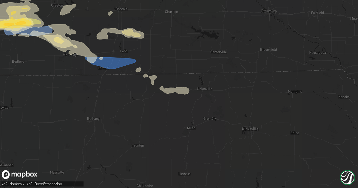 Hail map in Lucerne, MO on August 4, 2026