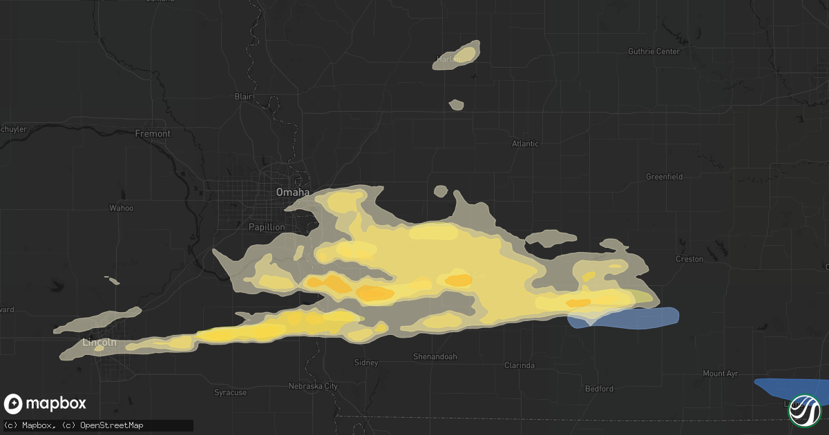 Hail map in Macedonia, IA on August 4, 2026