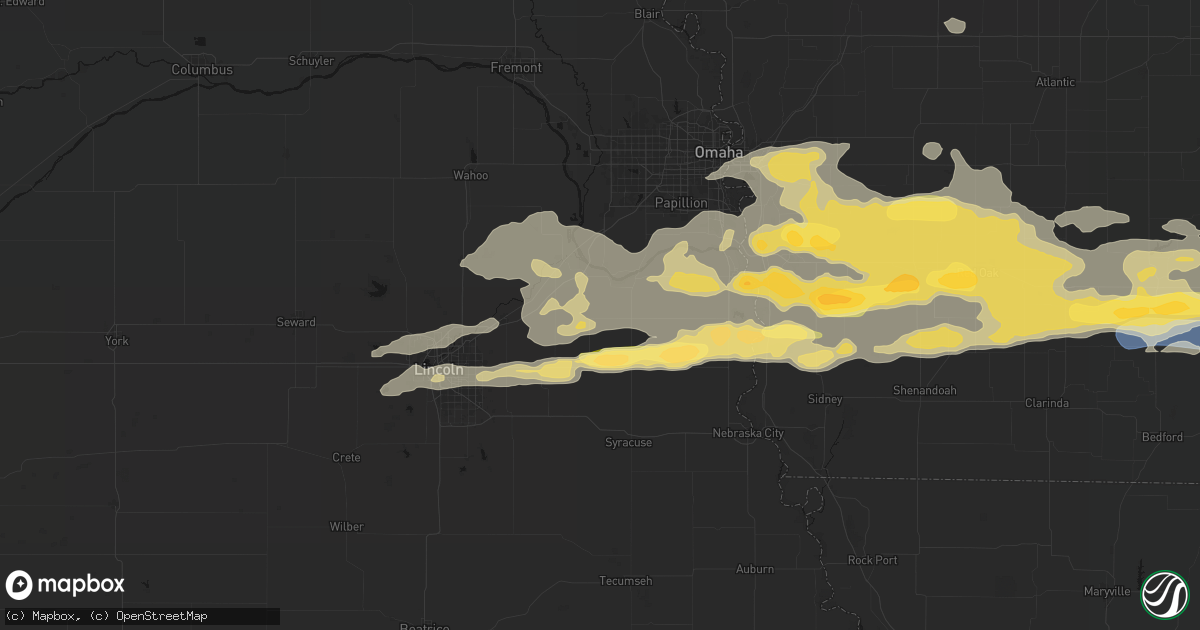 Hail map in Murdock, NE on August 4, 2026
