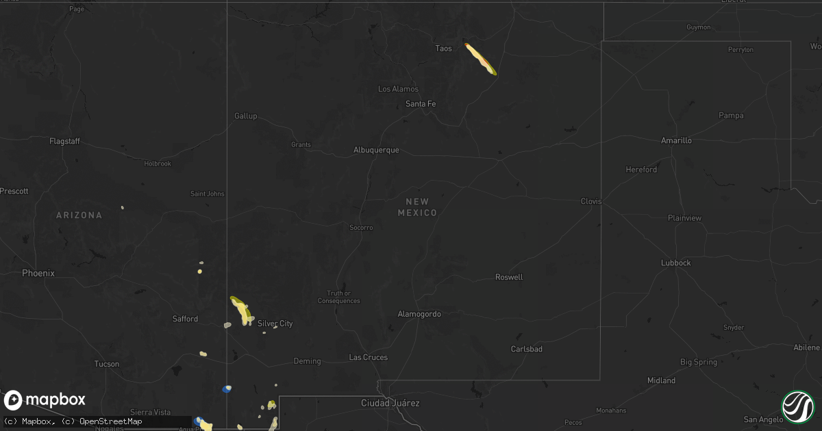 Hail map in New Mexico on August 4, 2026