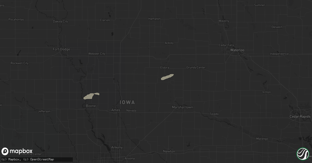 Hail map in New Providence, IA on August 4, 2026