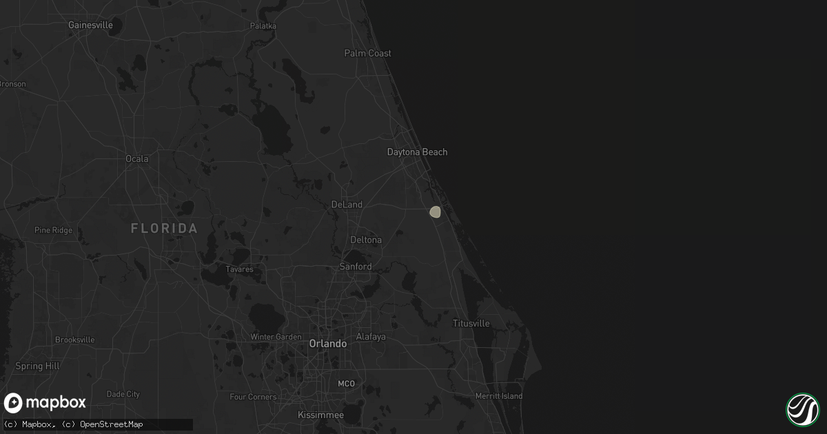 Hail map in New Smyrna Beach, FL on August 4, 2026