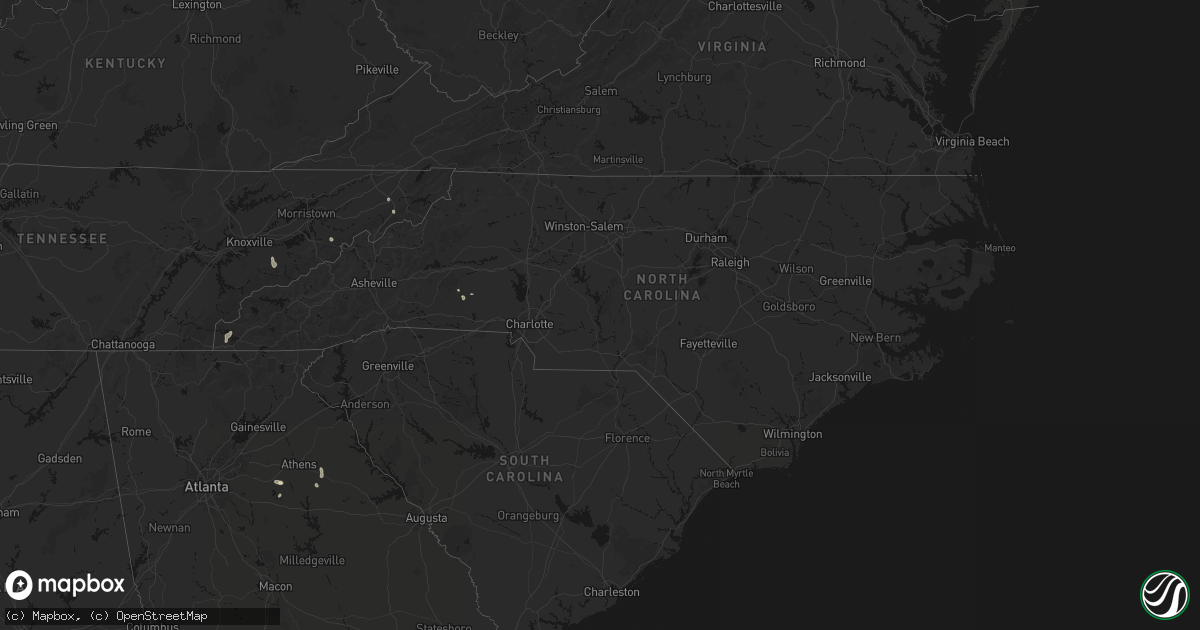 Hail map in North Carolina on August 4, 2026
