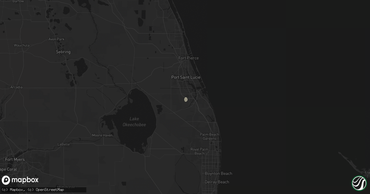 Hail map in Palm City, FL on August 4, 2026