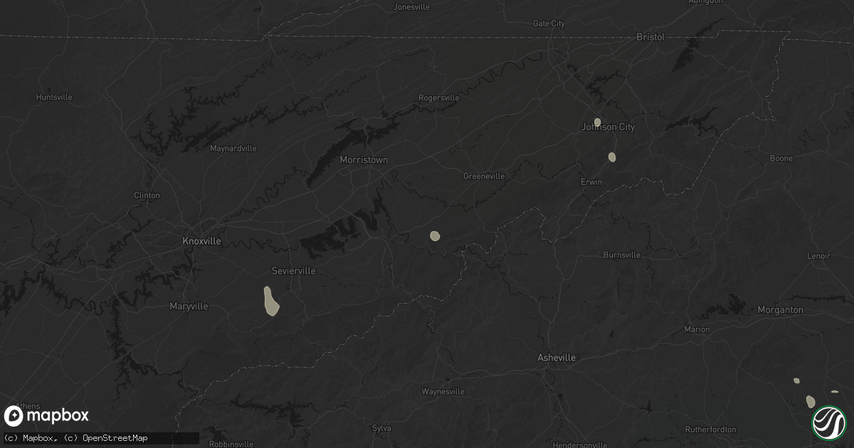 Hail map in Parrottsville, TN on August 4, 2026
