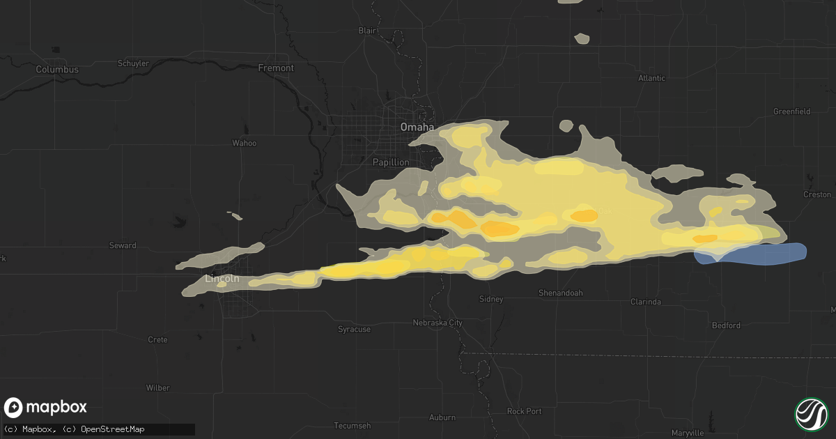 Hail map in Plattsmouth, NE on August 4, 2026