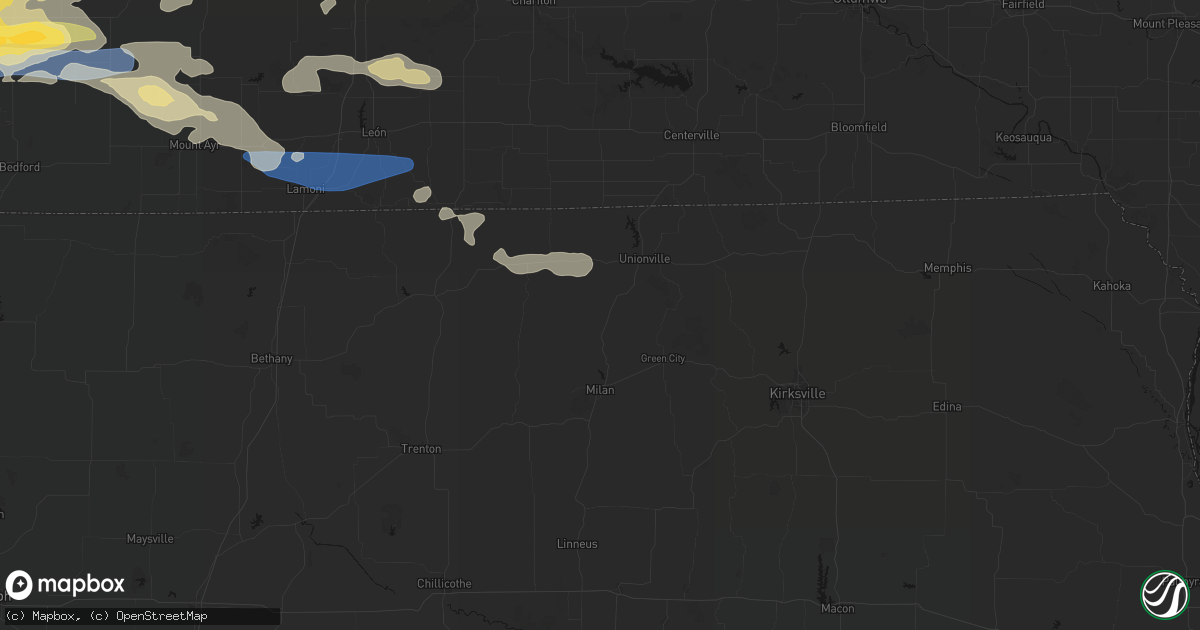 Hail map in Pollock, MO on August 4, 2026