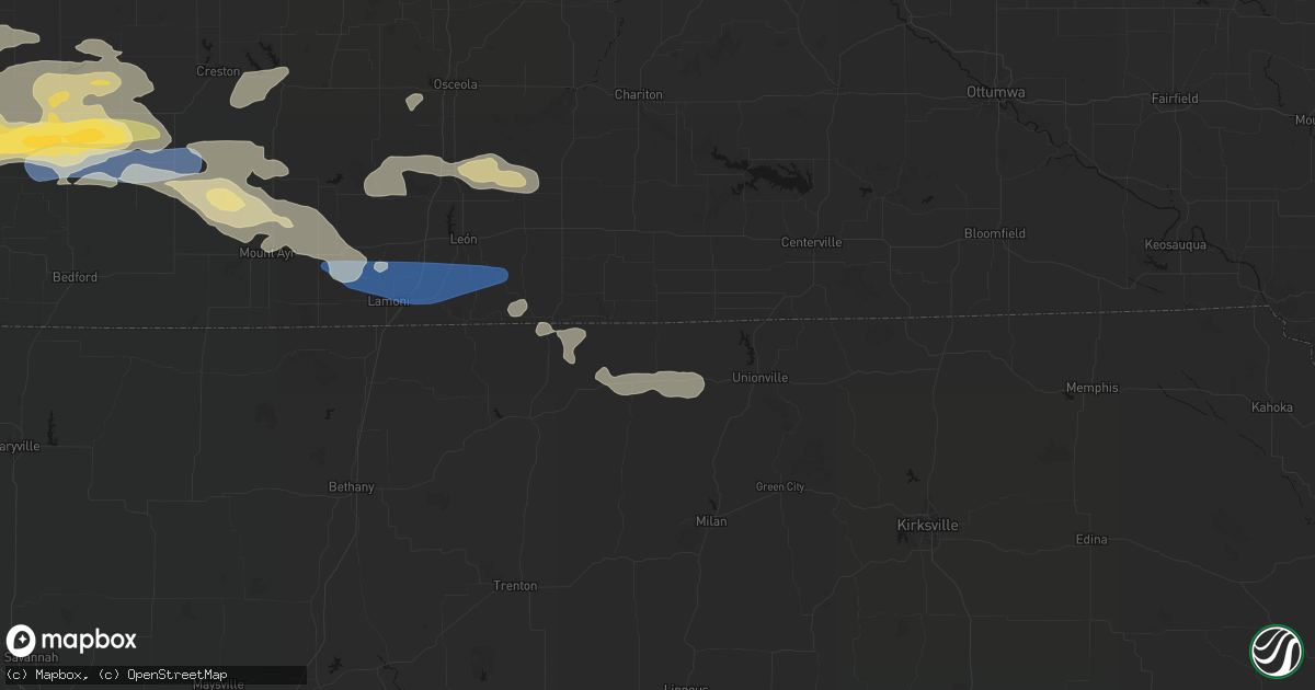 Hail map in Powersville, MO on August 4, 2026